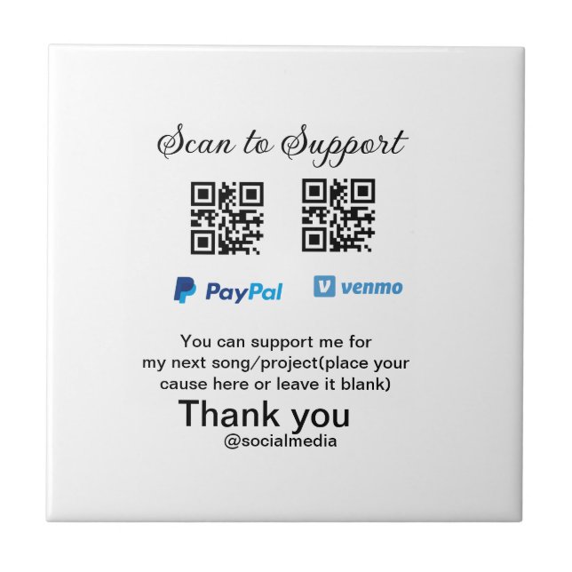 Dádiva virtual jar q r código doação de moeda PayP (Frente)