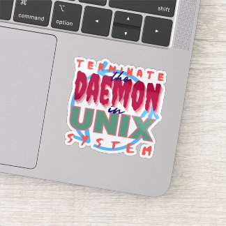 Daemon Processo em Sistemas Unix Adesivo