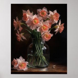 Daffodil Flores Rosa Impressão