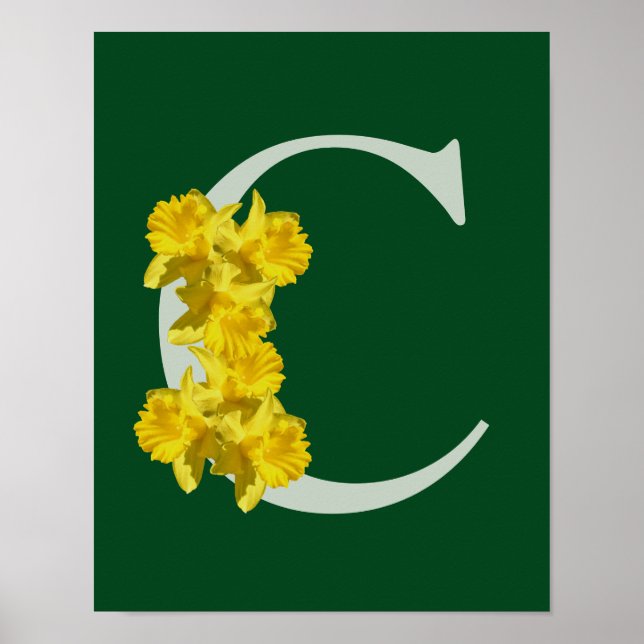 Daffodil Monograma Poster inicial C (Frente)