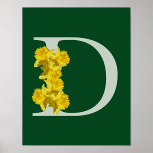 Daffodil Monograma Poster inicial D