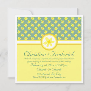 Daffodil Wedding, convite de 5,25"x5,25"
