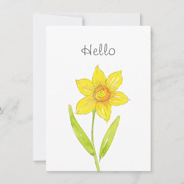 Daffodilo de Aquarela Flor 2 (Frente)