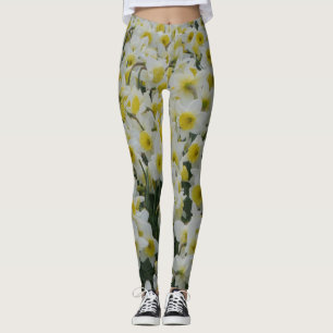 Daffodils brancos Legging