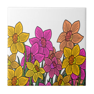 Daffodils Coloridos Flores Design