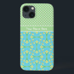 Daffodils em Turquesa, Polcas Brancas em Verde Sua<br><div class="desc">Um bonito Case-Mate Case para personalizar para seu smartphone Samsung Galaxy Note 4,  com um padrão de daffodils de ouro na turquesa,  agrupado com branco correspondente em bolinhas verdes. Parte da coleção Posh & Painterly 'Primavera Sunshine',  este padrão pode ser personalizado para ajustado qualquer caso.</div>
