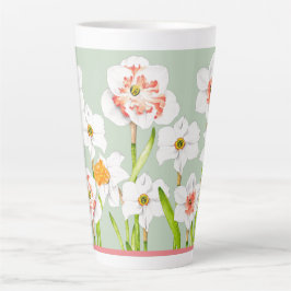Daffodils em uma grande caneca latina