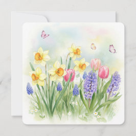 Daffodils, Tulipas, Hyacintos, Borboletas