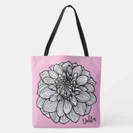 Dahlia Flor Tote Bag Rosa