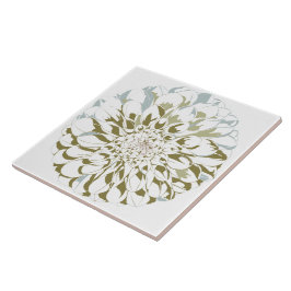 Dahlia flower ceramic tile