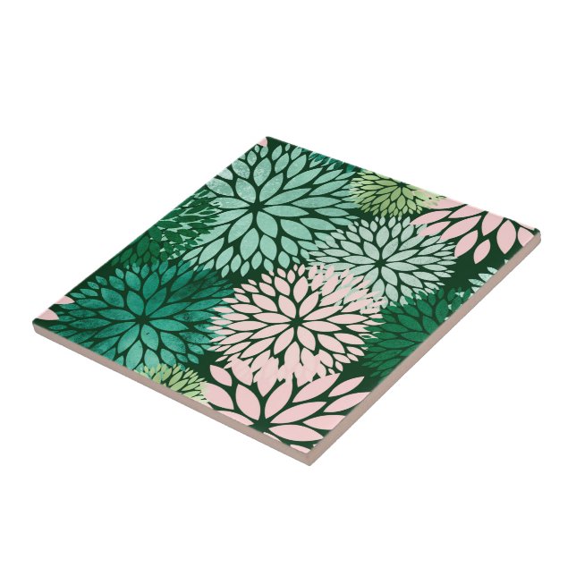 Dahlia Verde Rosa Elegante Floral (Lateral)