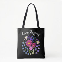 Dahlias com Bluebells Tote Bag