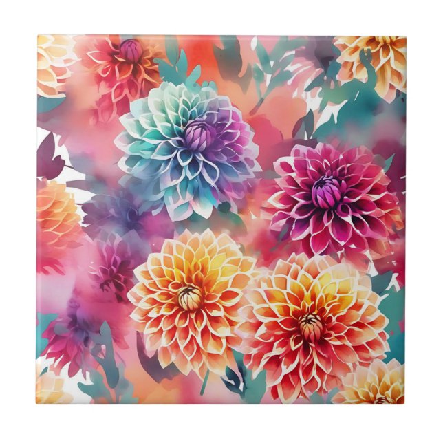 Dahlias Watercolor Floral (Frente)
