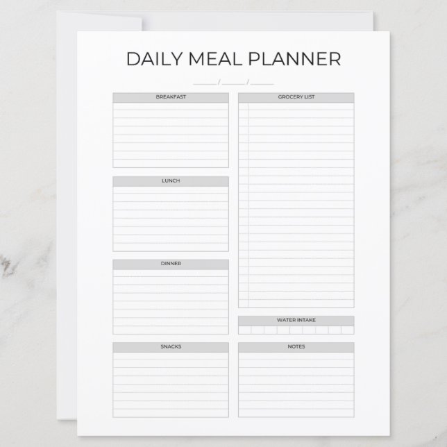 Daily Meal Planner | Simple Minimalistic Kitchen (Frente)