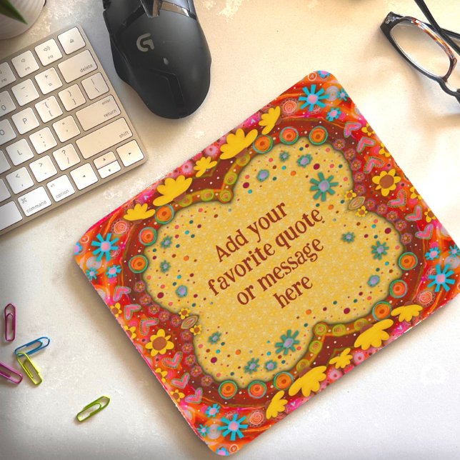 Daisies Amarelas Divertidas Inspirivity Mousepad (Criador carregado)