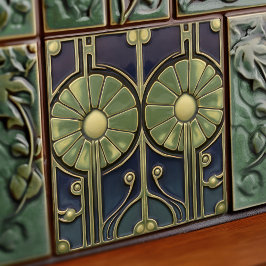 Daisies Art Deco Floral Wall Decor Art Nouveau