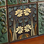 Daisies Art Deco Floral Wall Decor Art Nouveau<br><div class="desc">Bem-vindo a CreaTile! Aqui vocês encontrarão designs de azulejo feitos à mão que eu pessoalmente fiz e fiz para vintage azulejos de cerâmica e de argila de porcelana, manchados ou naturais. Eu adoro azulejo e produtos cerâmicos, esperando que você possa transformar sua casa em algo que você gosta de visitar...</div>