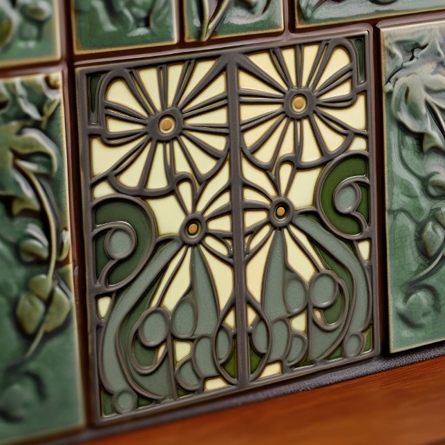Daisies Art Deco Floral Wall Decor Art Nouveau (Criador carregado)