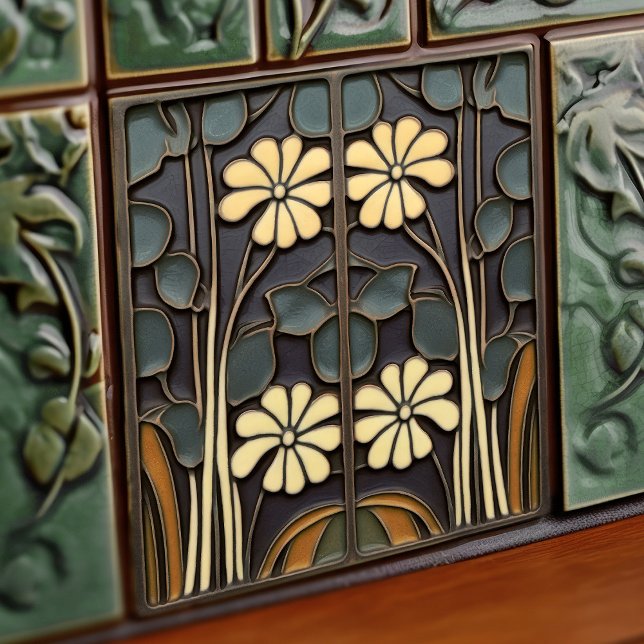 Daisies Art Deco Floral Wall Decor Art Nouveau (Criador carregado)