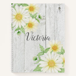 Daisies Floral Personalizado Script Russo