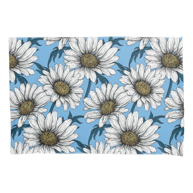 Daisies, flores silvestres em azul (Frente-Esquerda)