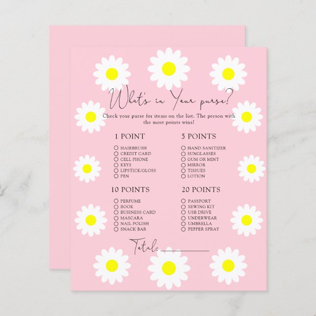 Daisies - O que há no seu jogo de bolsa (Frente/Verso)