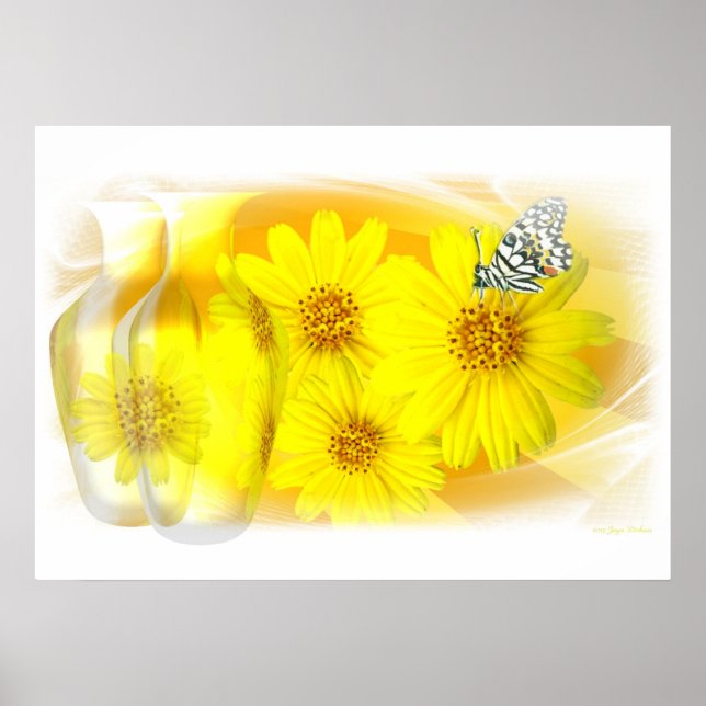 Daisies refletido - Poster de arte (Frente)