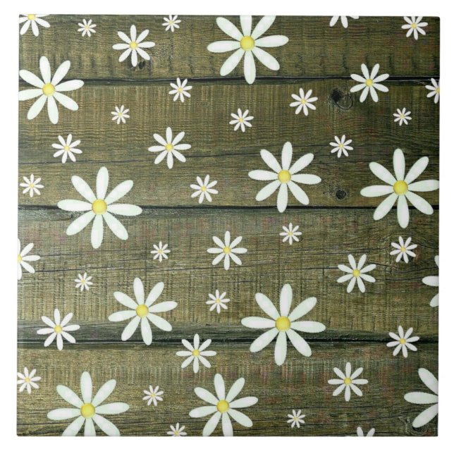 Daisies Rustic Barn Conselho Daisy Flower (Frente)