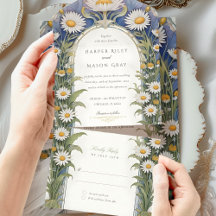 Daisies Wedding RSVP Perforçado