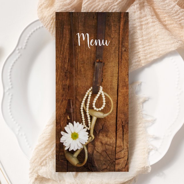 Daisy and Horse Bit Country Western Weding Menu (Criador carregado)