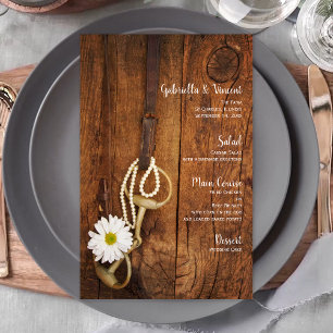 Daisy and Horse Bit Country Western Weding Menu