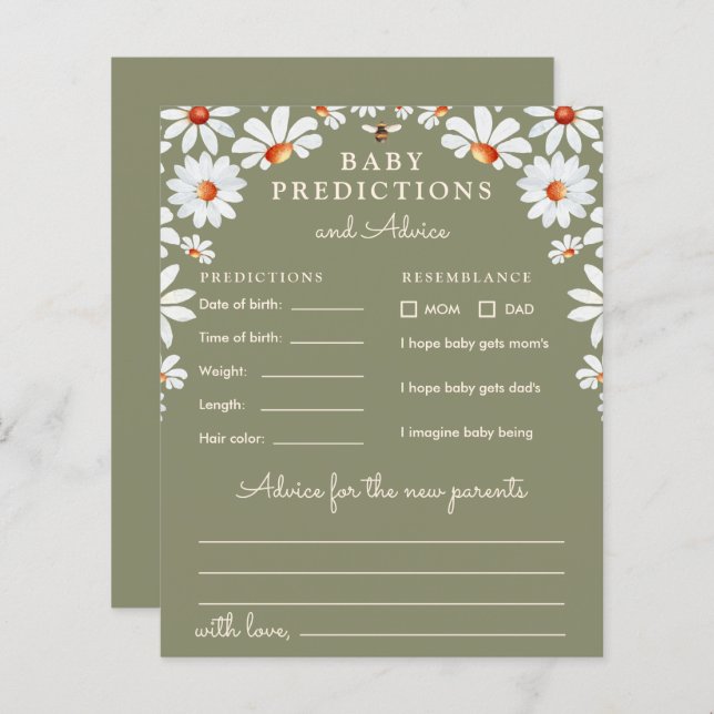 Daisy Baby Predictions & Advice (Frente/Verso)