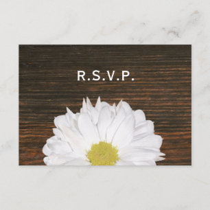 Daisy & Barnwood Rustic Wedding RSVP