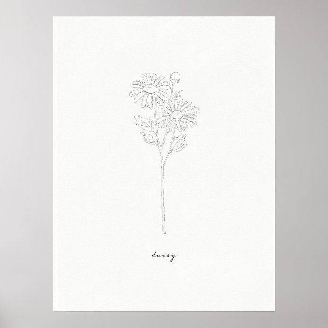 Daisy Birth Flower Impressão (Frente)