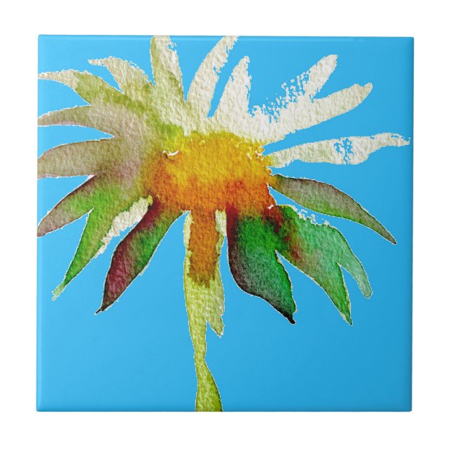 Daisy Blue Modern Art flower (Frente)