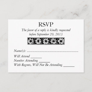 Daisy Border Modern RSVP Resposta Nupcial