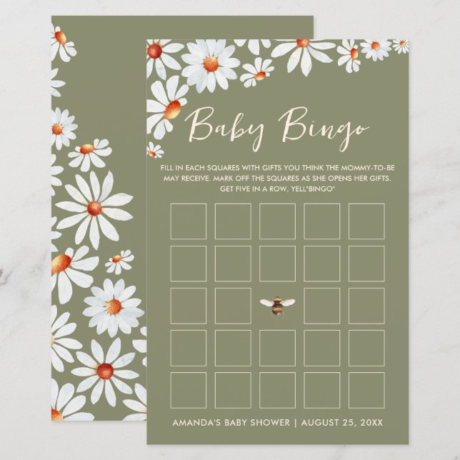Daisy & Bumblebee Baby Bingo (Frente/Verso)