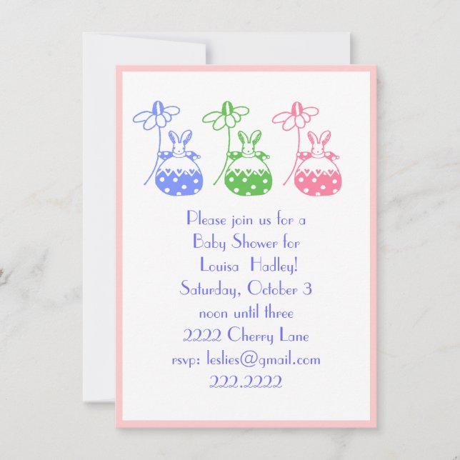 Daisy Bunny Convite (Frente)