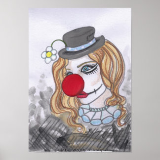Daisy Clown Girl retrata fantasia arte poster