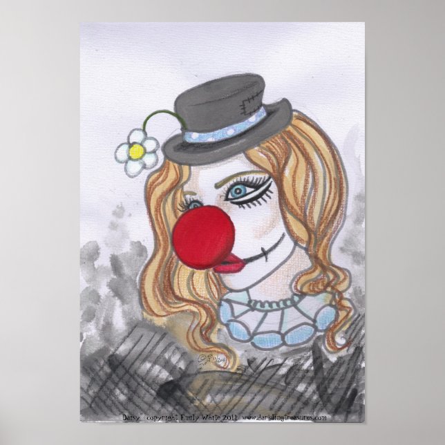 Daisy Clown Girl retrata fantasia arte poster (Frente)