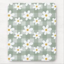 Daisy Days Mousepad - Gingham Verde