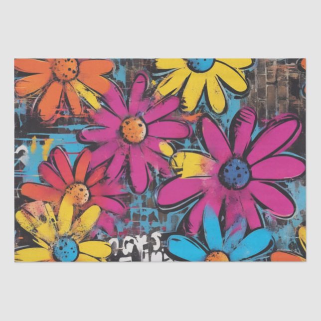 Daisy Delight Pop Art Blossoms, papel de dissociaç (Frente )