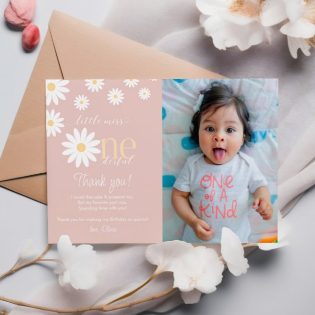 Daisy First Birthday Cartões de agradecimentos Ret (Criador carregado)