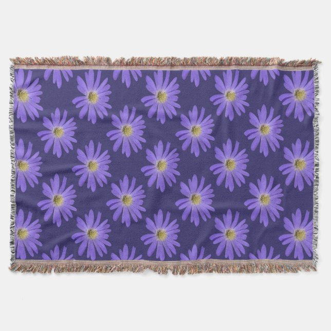 Daisy Flower Blanket Purple Daisies lança cobertor (Frente)