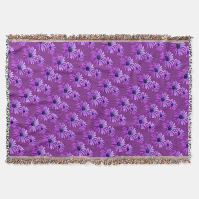 Daisy Flower Blanket Purple Daisies lança cobertor (Frente)