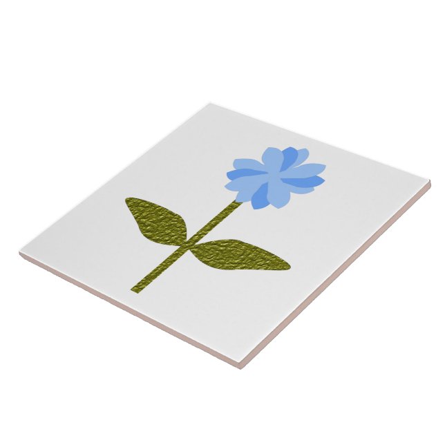 Daisy Flower Bonito Azulejo Azul (Lateral)
