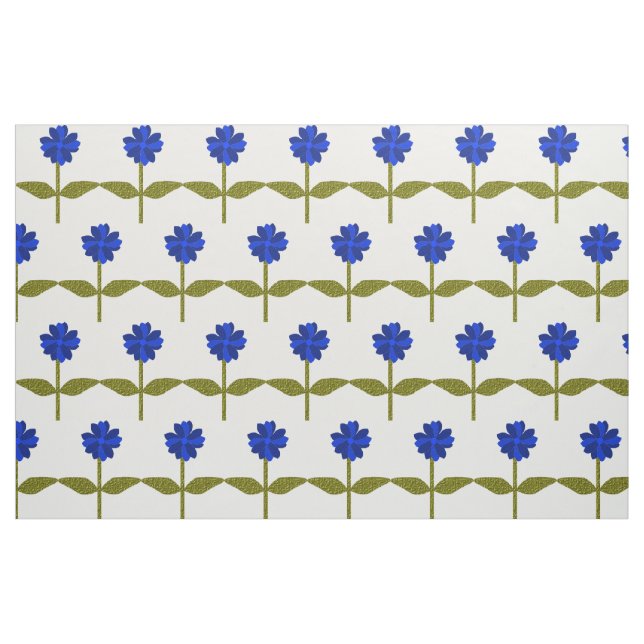 Daisy Flower Ocean Blue Floral Tecido Padrão (Fat Quarter)
