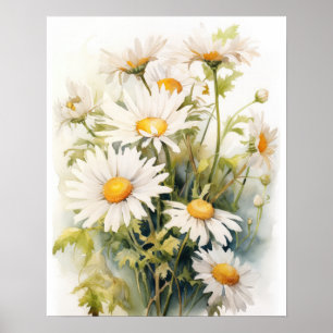 Daisy Flowers Art Impressão Poster