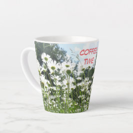 Daisy Flowers Coffee Time Cust. Caneca para café l