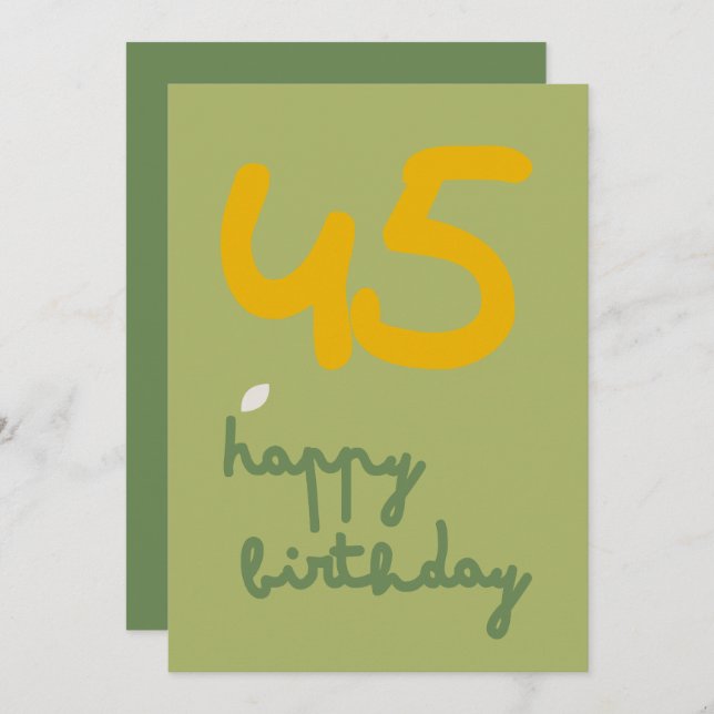 DAISY GREEN - Cartão de Convite Floral de Aniversá (Frente/Verso)